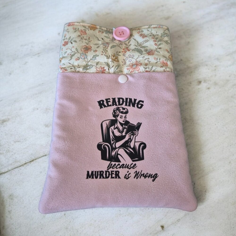 Handcrafted Book & Kindle Sleeve | Protective Pouch with Sewn Button Closure Kee